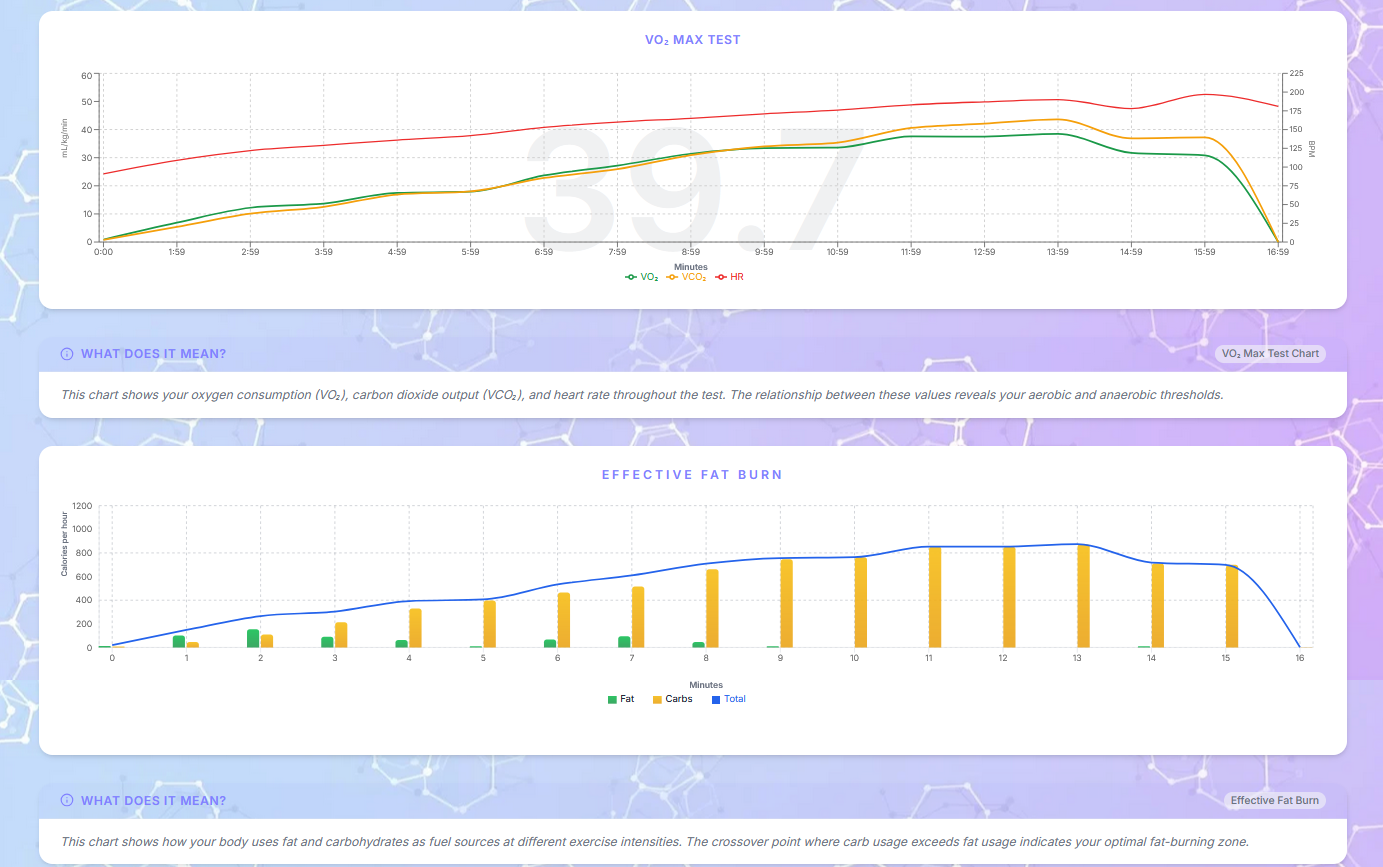 VO₂ & Metabolic Analysis screenshot